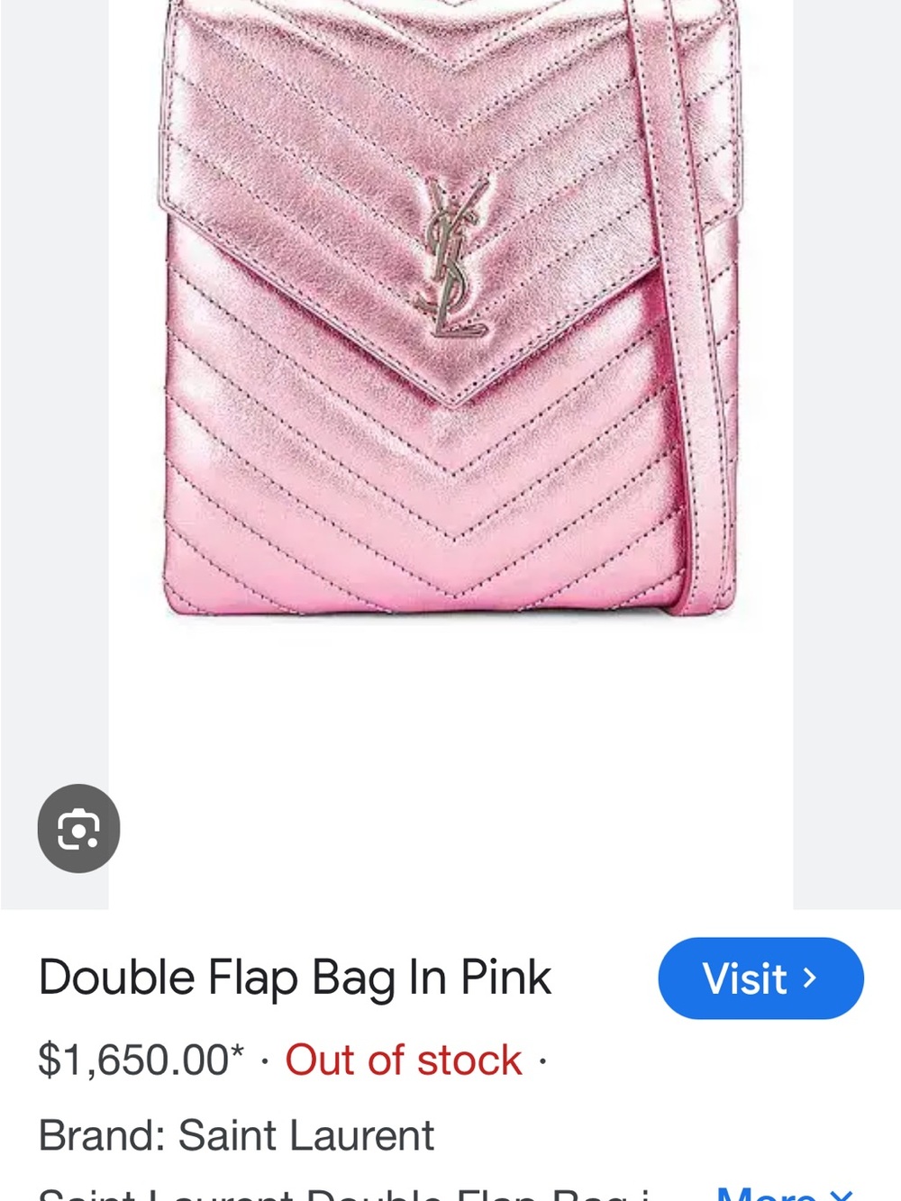 Saint Laurent Metallic Pink Chevron Quilted Crossbody Bag